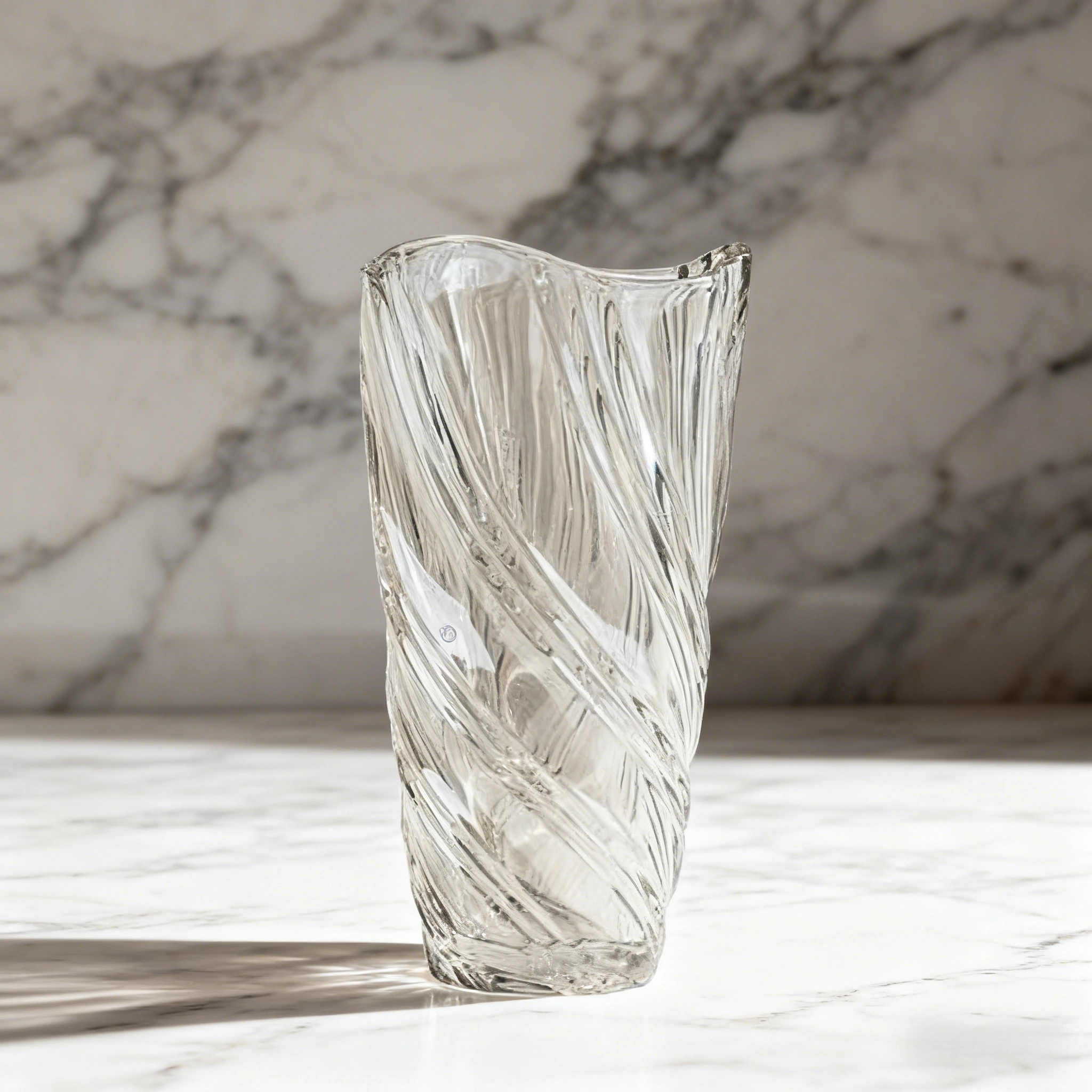 Champagne Crystal Glass Decorative Vase - Image 2