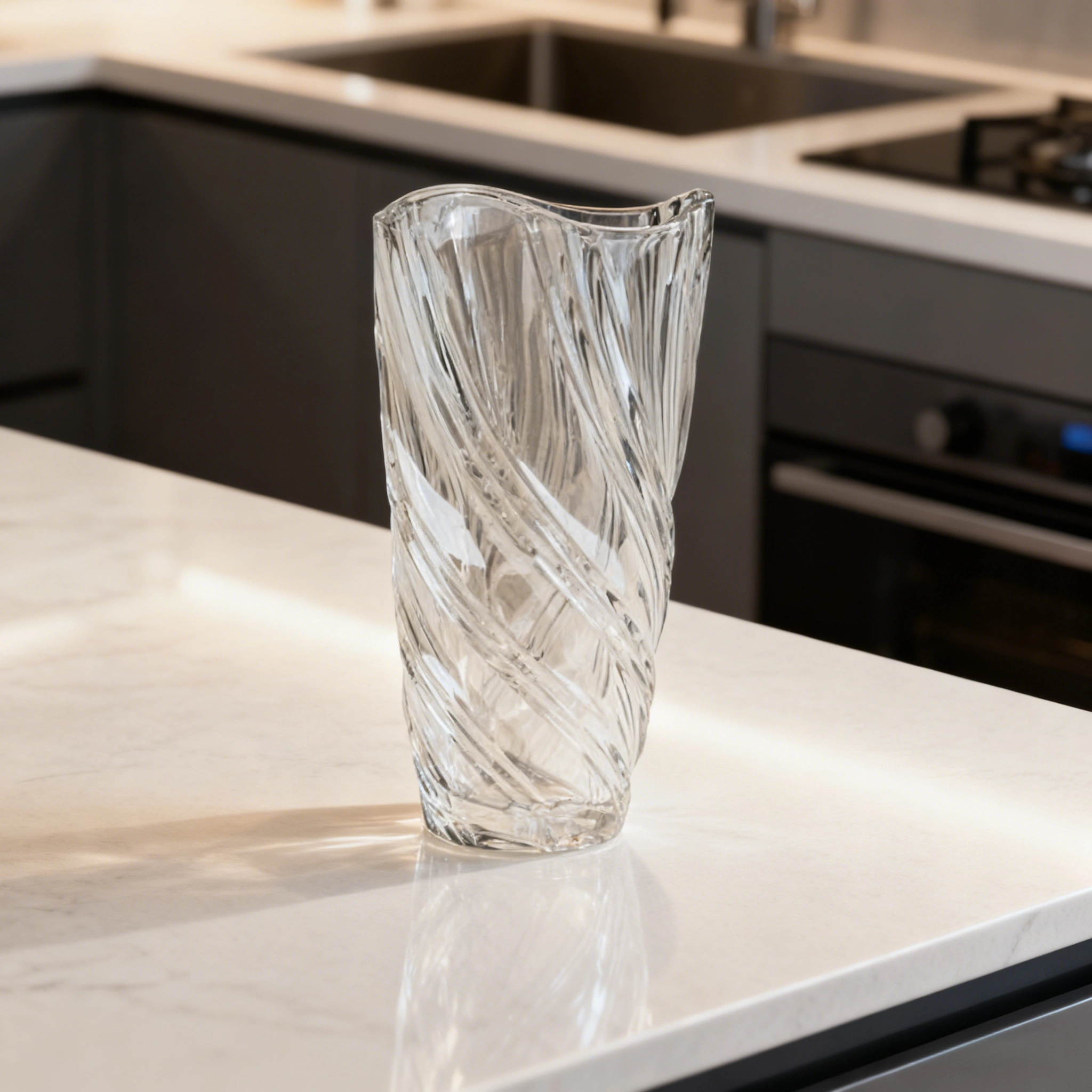 Champagne Crystal Glass Decorative Vase - Image 3
