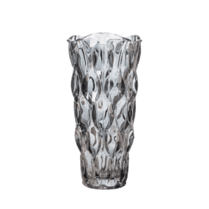 Longan Smoky Gray Crystal Glass Decorative Vase