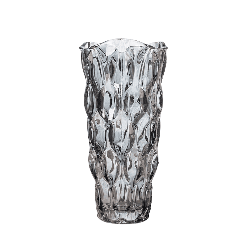Longan Smoky Gray Crystal Glass Decorative Vase