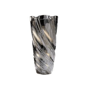 Smoky Gray Crystal Glass Decorative Vase