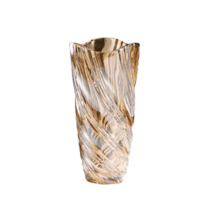 Amber Crystal Glass Decorative Vase