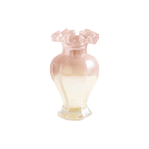 Iridescent Peach Gradient Hexagon Edge Glass Decorative Vase