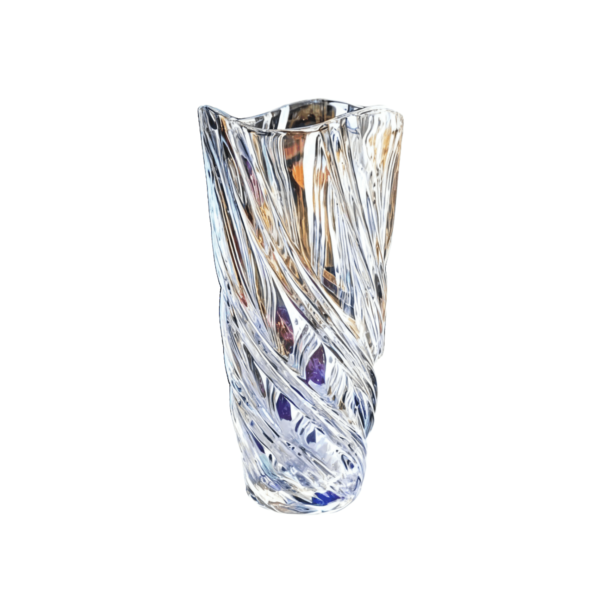 Aurora Iridescent Crystal Glass Vase